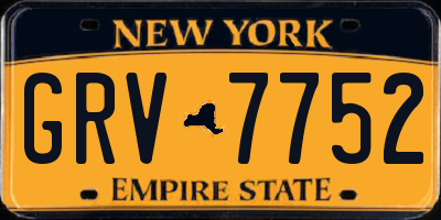 NY license plate GRV7752