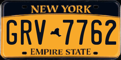 NY license plate GRV7762