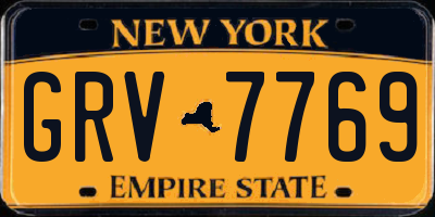 NY license plate GRV7769