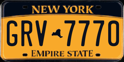 NY license plate GRV7770