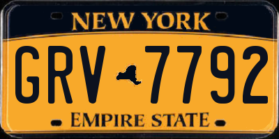 NY license plate GRV7792