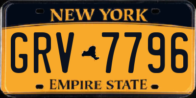 NY license plate GRV7796