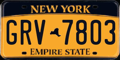 NY license plate GRV7803