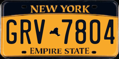 NY license plate GRV7804