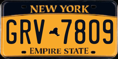 NY license plate GRV7809