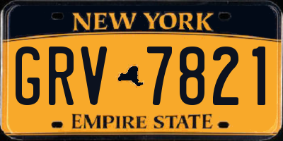 NY license plate GRV7821