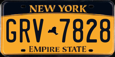 NY license plate GRV7828