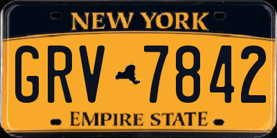 NY license plate GRV7842