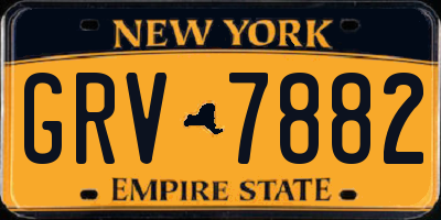 NY license plate GRV7882