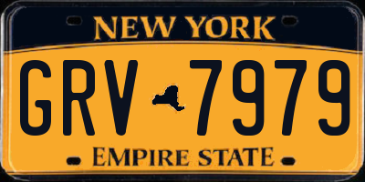 NY license plate GRV7979