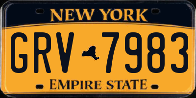 NY license plate GRV7983