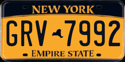 NY license plate GRV7992