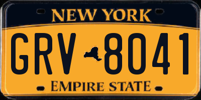 NY license plate GRV8041