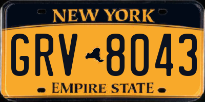 NY license plate GRV8043