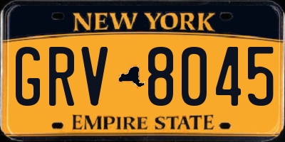 NY license plate GRV8045