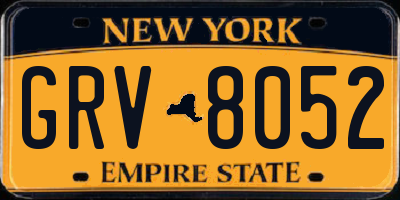 NY license plate GRV8052
