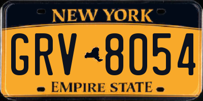 NY license plate GRV8054