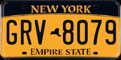 NY license plate GRV8079