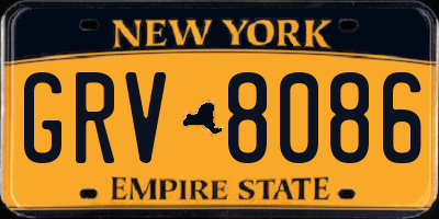 NY license plate GRV8086