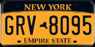 NY license plate GRV8095
