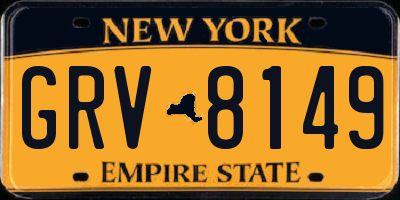 NY license plate GRV8149