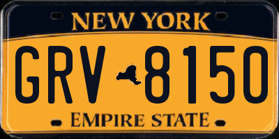NY license plate GRV8150
