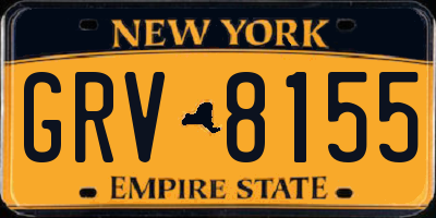 NY license plate GRV8155
