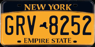 NY license plate GRV8252