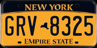 NY license plate GRV8325