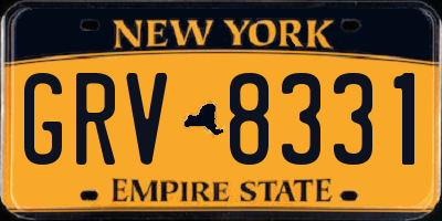 NY license plate GRV8331