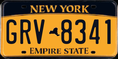 NY license plate GRV8341