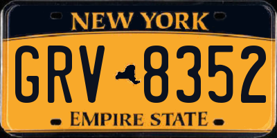 NY license plate GRV8352