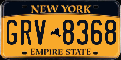 NY license plate GRV8368