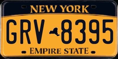 NY license plate GRV8395