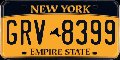 NY license plate GRV8399