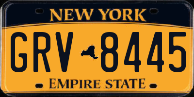 NY license plate GRV8445