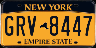 NY license plate GRV8447