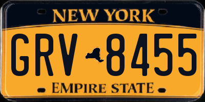 NY license plate GRV8455