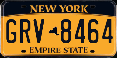 NY license plate GRV8464