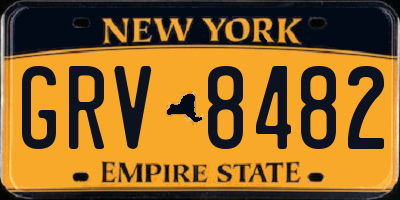 NY license plate GRV8482