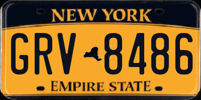 NY license plate GRV8486