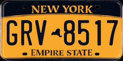 NY license plate GRV8517