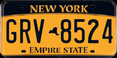NY license plate GRV8524