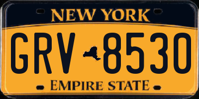 NY license plate GRV8530
