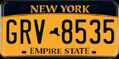 NY license plate GRV8535