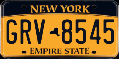 NY license plate GRV8545