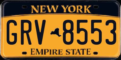 NY license plate GRV8553