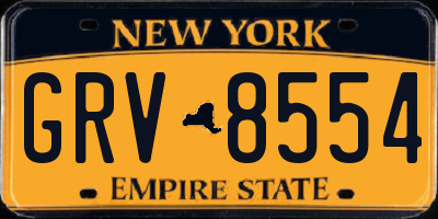 NY license plate GRV8554