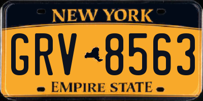 NY license plate GRV8563