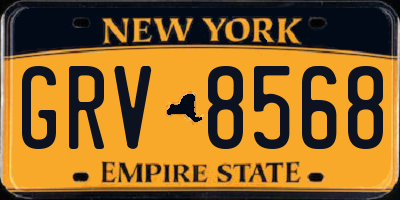 NY license plate GRV8568